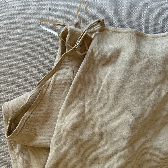 BEST DISSH Taylor Knit Midi Dress Sand Tan Beige Stretch Cocktail Causal Vacatio - Picture 6 of 11